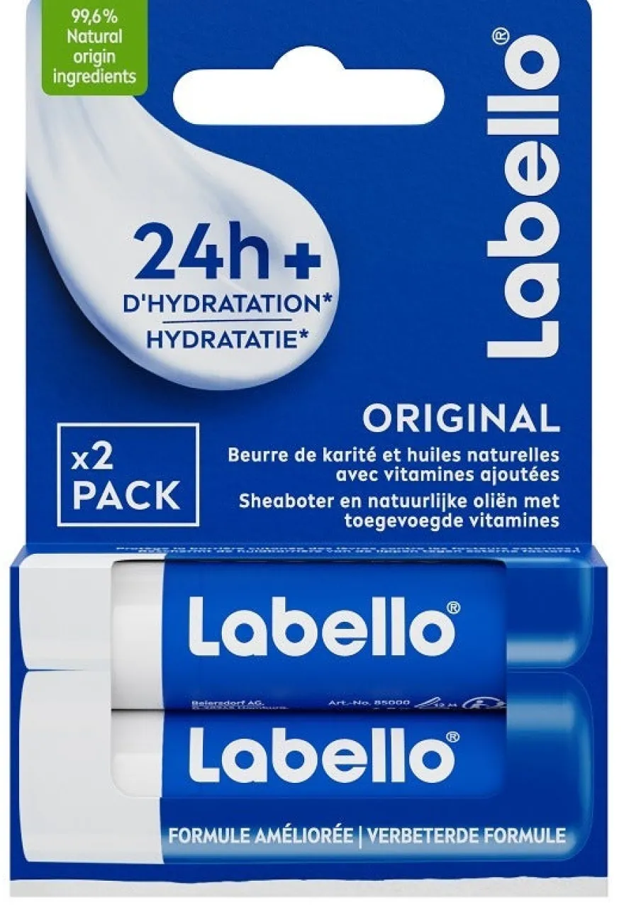 Labello Classic Care Duopack Balsamo Burrocacao Classico Fondente Sulle Labbra 2x4,8g