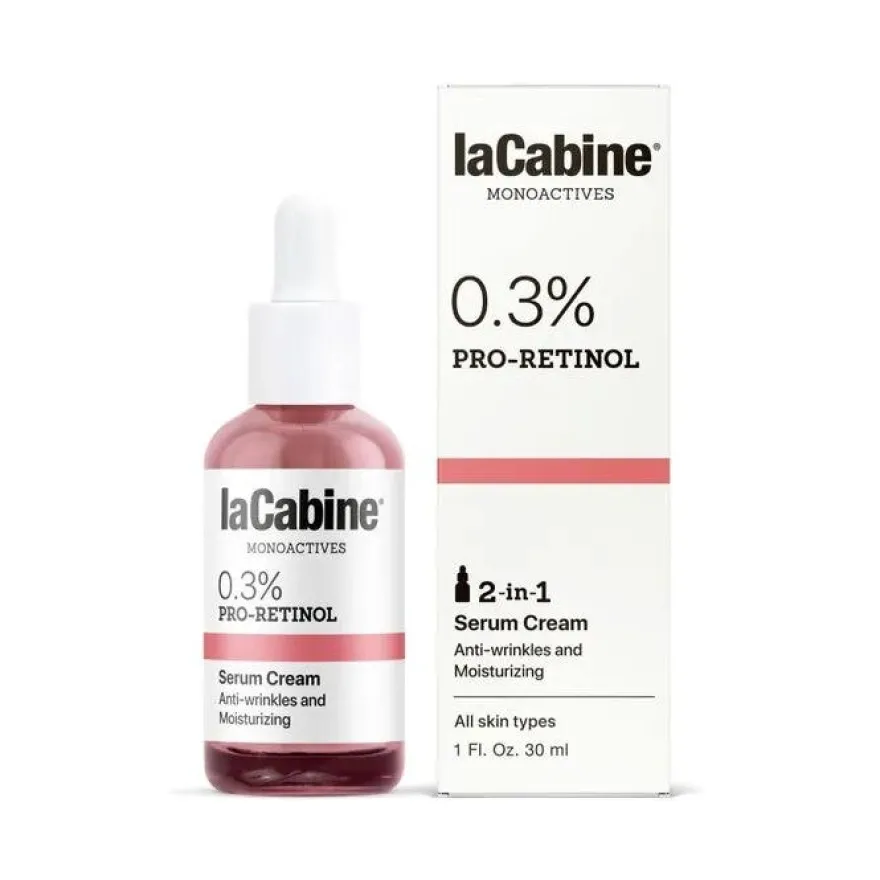 LaCabine 0.3% Pro-Retinol Tecnologia 2 in 1 Siero+Crema Viso Rigenerazione Cellulare 30ml
