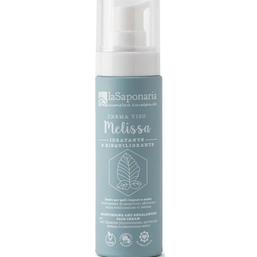 La Saponaria Melissa Crema Viso Idratante/Riequilibrante Pelli Impure/Miste 50ml