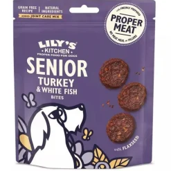 Lily's Kitchen Senior Turkey and White Fish Bites Snacks Dog 70g