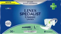 Lines Special Classic Pannoloni Mutandina Unisex Super Taglia L 30 Pezzi