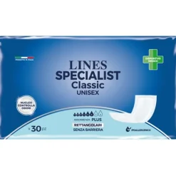 Lines Specialist Classic Pannolone Rettangolare Senza Barriera Unisex Plus 30 Pezzi