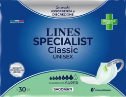 Lines Specialist Classic Pannolone Sagomato Unisex Super 30 Pezzi