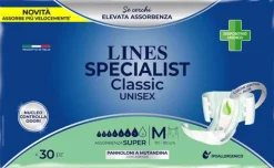 Lines Specialist Classic Pannoloni Mutandina Unisex Super Taglia M 30 Pezzi