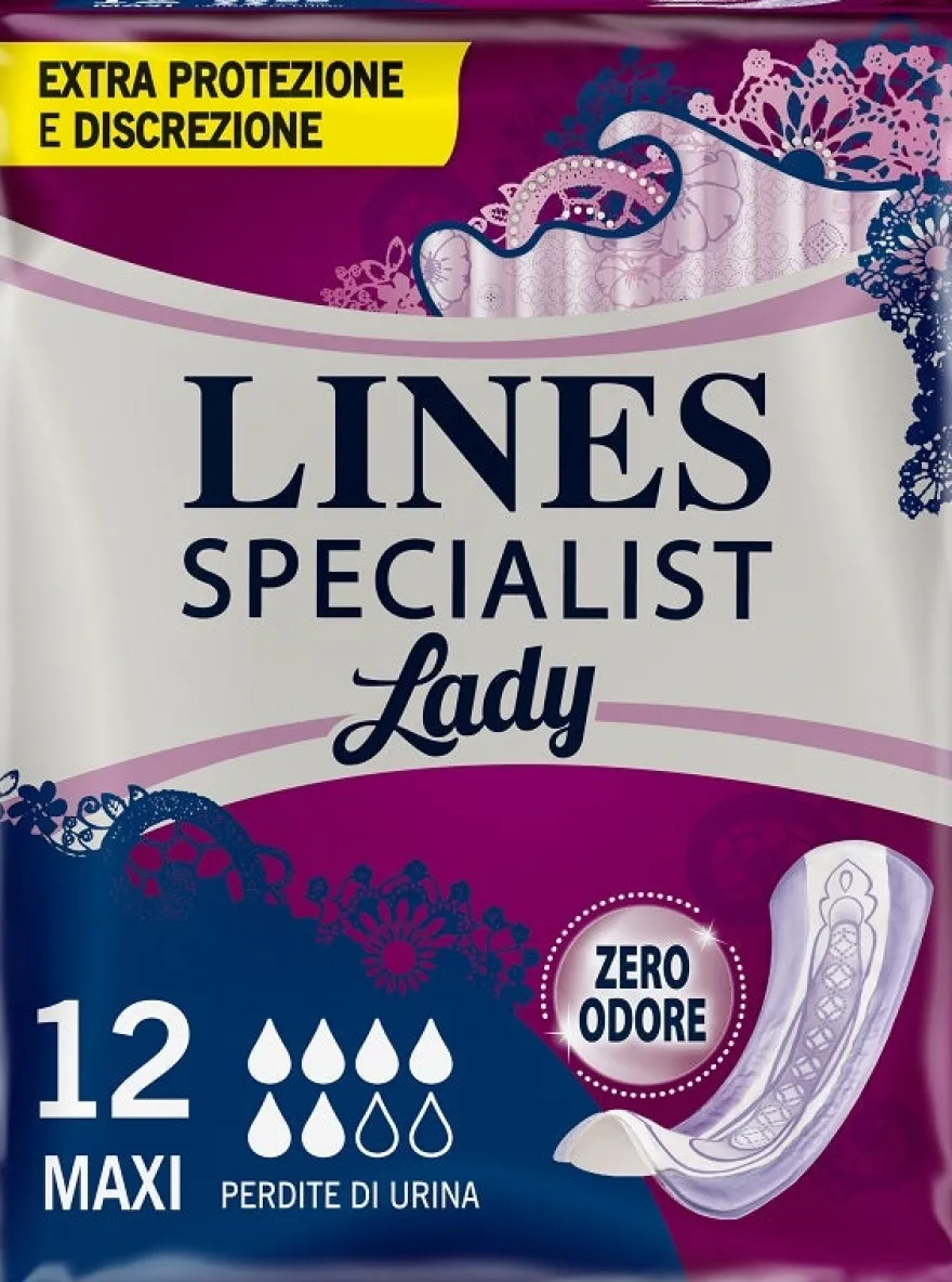 Lines Specialist Maxi Assorbenti Incontinenza 12 Pezzi