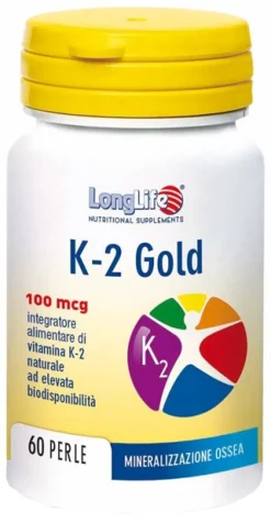Longlife K-2 Gold 60 Perle - Vitamina K2 Alta Qualità