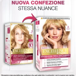 L'Oréal Paris Excellence Tinta Capelli 8 Biondo Chiaro 1 Pezzo