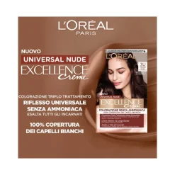L'Oréal Paris Kit Excellence Universal Nude Colorazione Permanente 3U Castano Scuro Universale