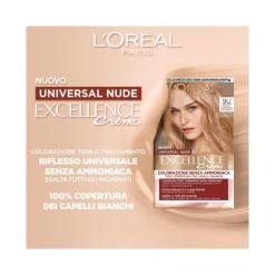 L'Oréal Paris Kit Excellence Universal Nude Colorazione Permanente 9U Biondo Chiarissimo Universale