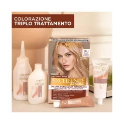 L'Oréal Paris Kit Excellence Universal Nude Colorazione Permanente 9U Biondo Chiarissimo Universale