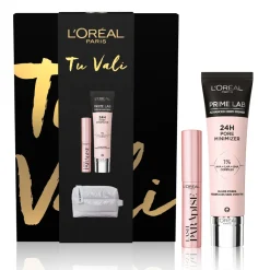 L'Oréal Paris Self Confidence Box Prime Pore minimizer Mascara Lash Paradise + Mini Beauty Bianco