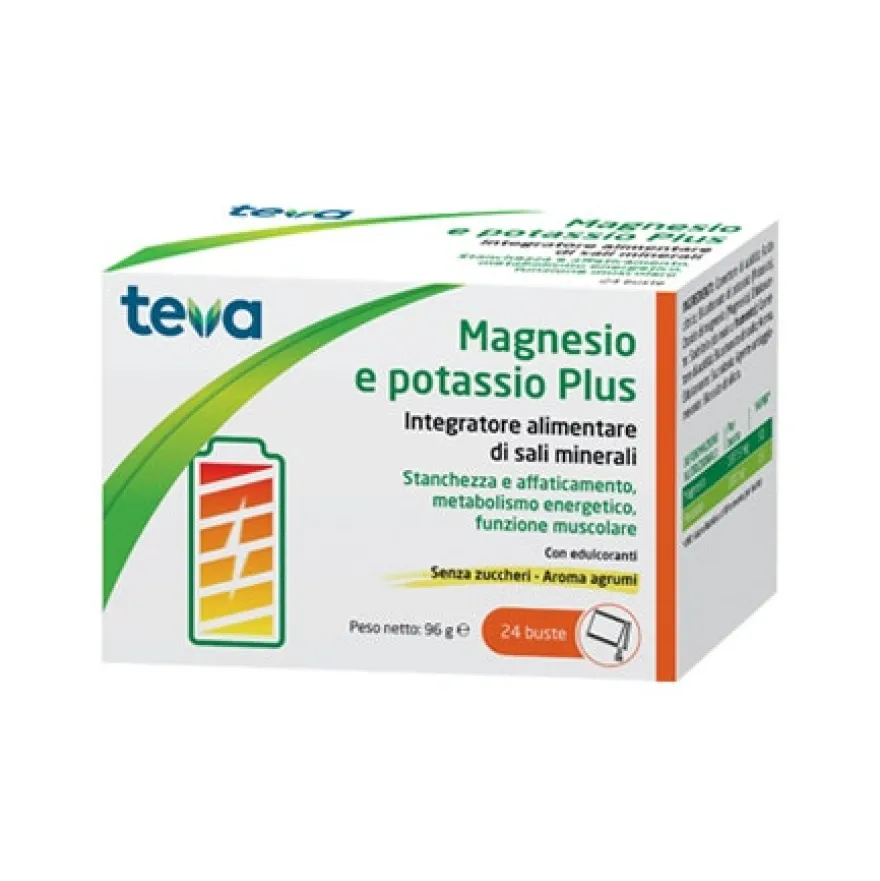 Magnesio E Potassio Plus 24 Bustine Senza Zucchero Aroma Agrumi