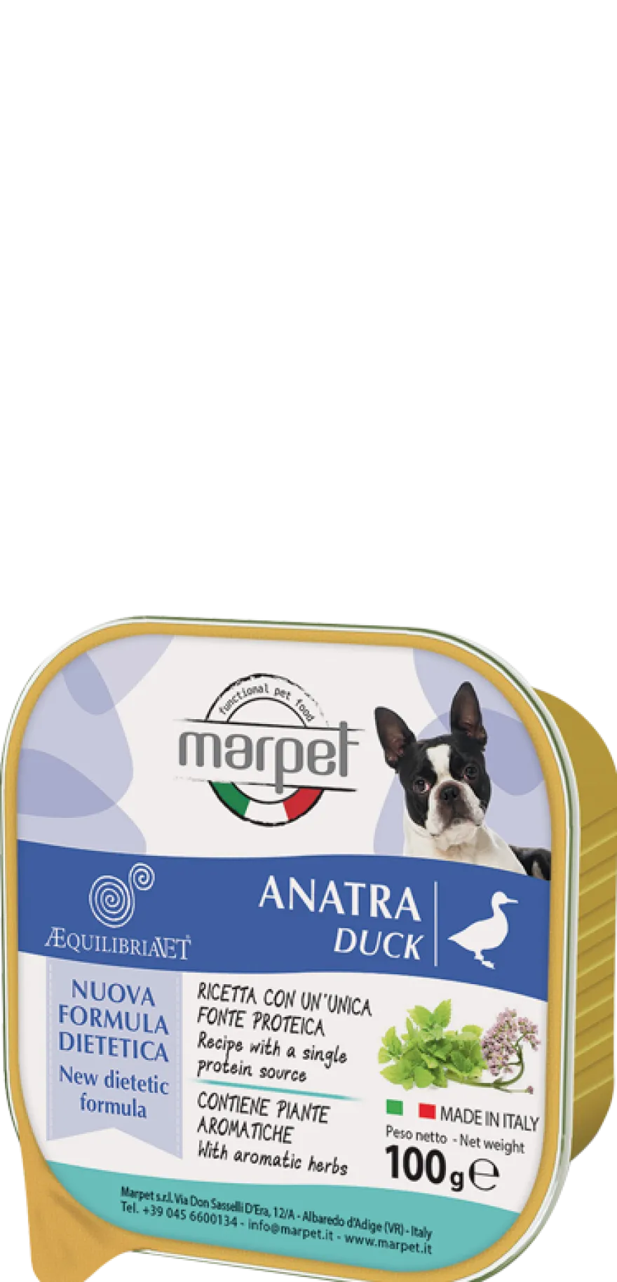 Marpet Aequilibriavet Anatra Cibo Umido Per Cani Adulti Vaschetta 100g