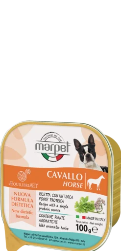 Marpet Aequilibriavet Cavallo Cibo Umido Per Cani Adulti Vaschetta 100g