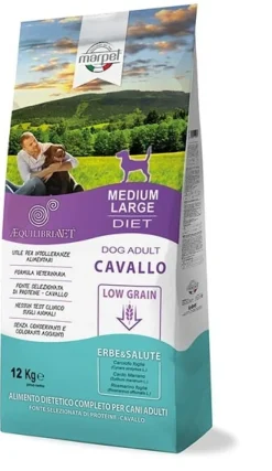Marpet Aequilibriavet Low Grain Cavallo Cibo Secco Per Cani Adulti Taglia Medium Large Sacco 12 Kg