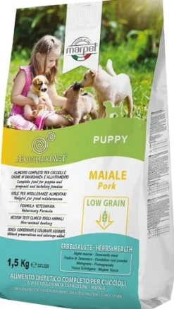 Marpet Aequilibriavet Low Grain Maiale Cibo Secco Per Cani Cuccioli Sacco 1,5Kg
