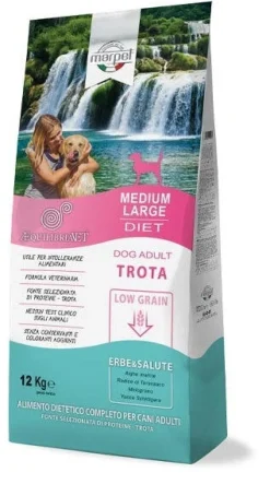 Marpet Aequilibriavet Low Grain Trota Cibo Secco Per Cani Adulti Taglia Medium Large Sacco 12 Kg