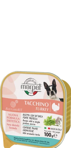Marpet Aequilibriavet Tacchino Cibo Umido Per Cani Adulti Vaschetta 100g