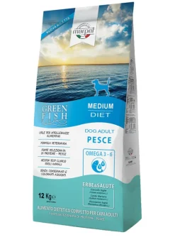 Marpet Greenfish Pesce Cibo Secco Per Cani Adulti Taglia Medium Sacco 12Kg