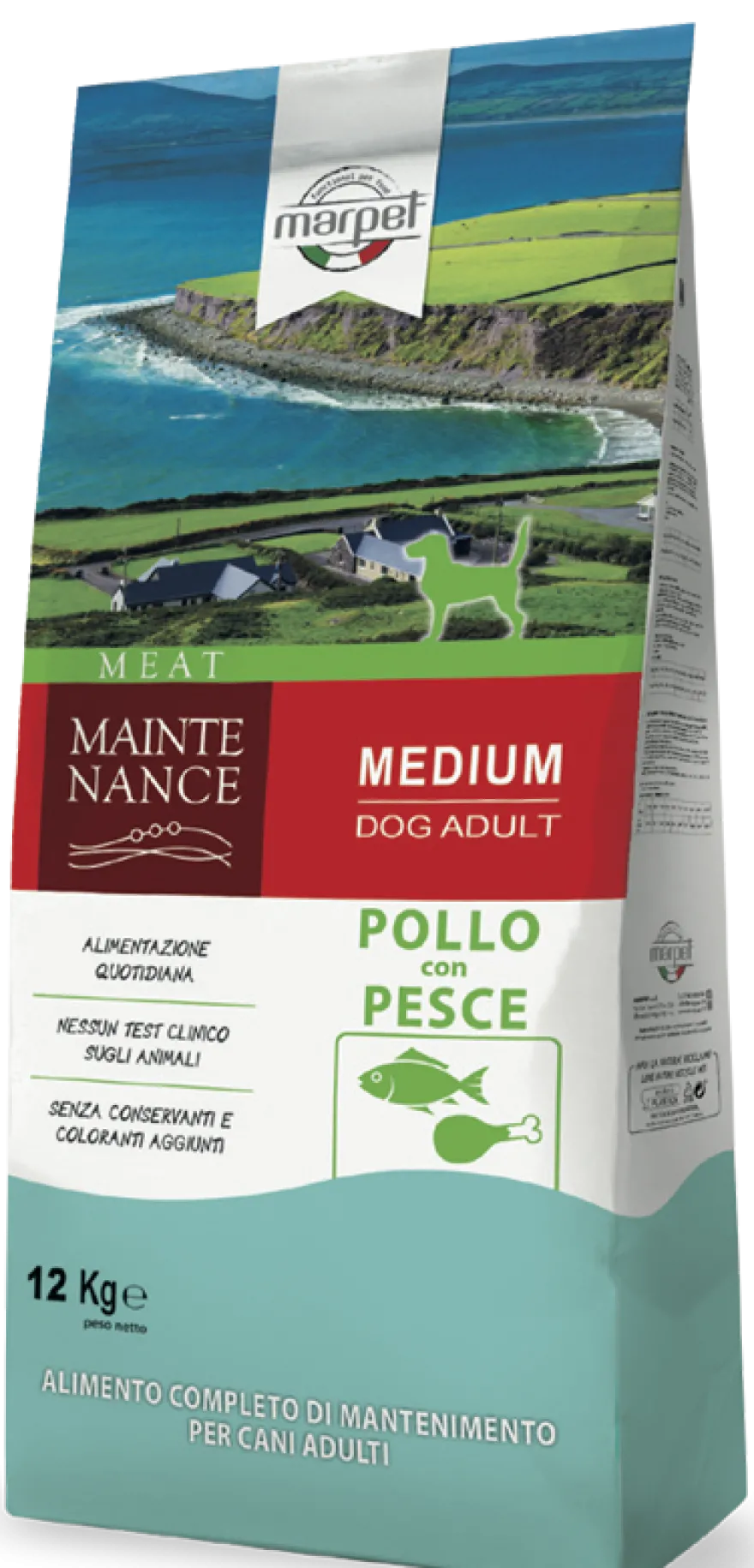 Marpet Maintenance Pollo/Pesce Cibo Secco Per Cani Adulti Taglia Medium Sacco 12 Kg