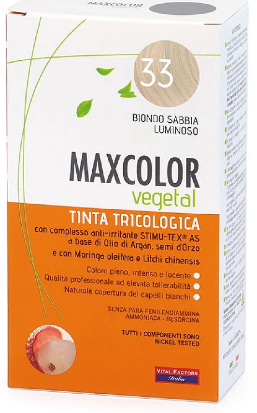 Maxcolor Vegetal Tinta Tricologica 33 Biondo Sabbia Luminoso 140ml