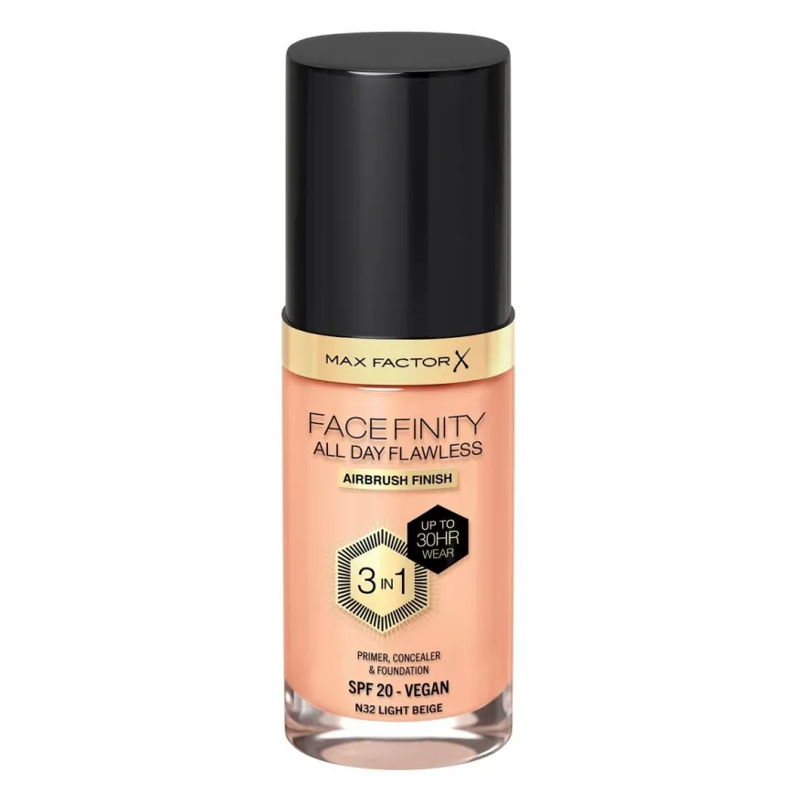 Max Factor Fondotinta Facefinity All Day Flawless 3In1 N32 Light Beige 30ml