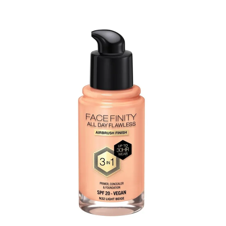 Max Factor Fondotinta Facefinity All Day Flawless 3In1 N32 Light Beige 30ml