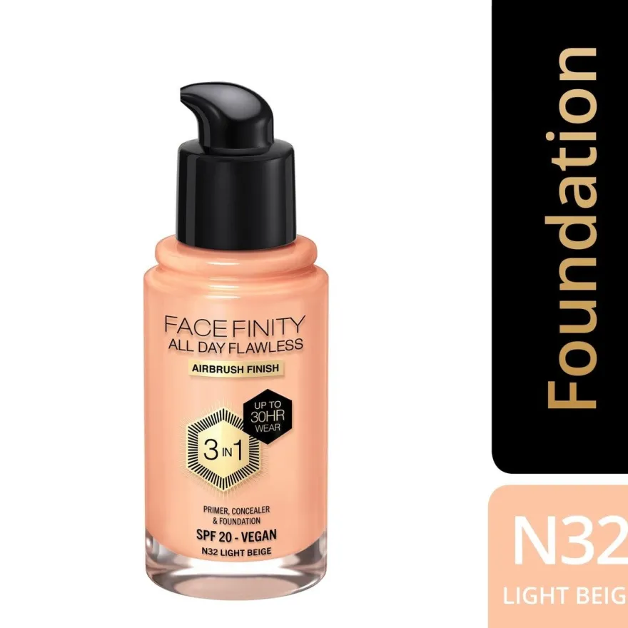 Max Factor Fondotinta Facefinity All Day Flawless 3In1 N32 Light Beige 30ml
