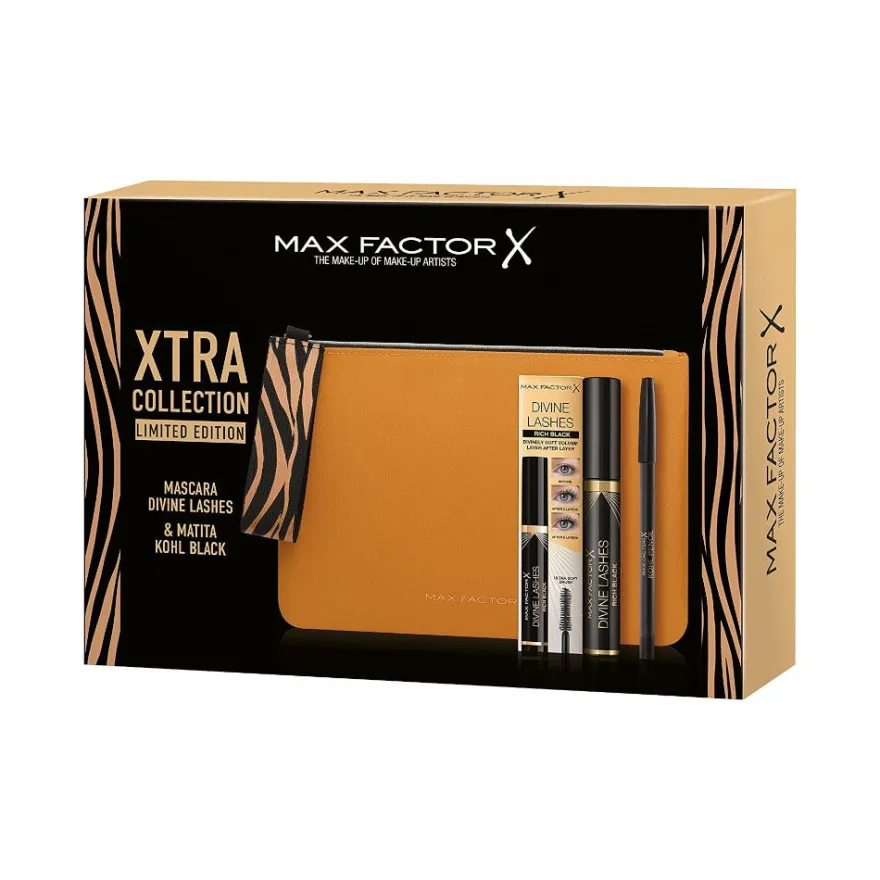 Max Factor Kit Pochette Jungle Trend + Mascara 8ml + Matita Occhi Kohl Kajal 1,2g