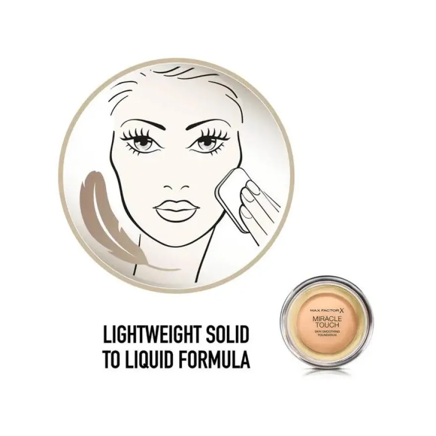 Max Factor Miracle Touch Fondotinta Coprente Con Acido Ialuronico 075 Golden