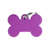 Medaglietta Per Cani E Gatti Personalizzata Osso In Alluminio Viola Taglia Grande