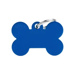 Medaglietta Per Cani E Gatti Personalizzata Osso In Alluminio Blu Taglia Grande