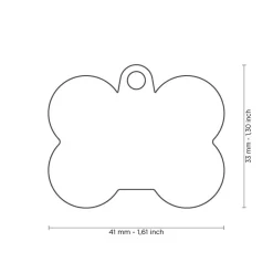 Medaglietta Per Cani E Gatti Personalizzata Osso In Alluminio Nero Con Gomma