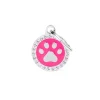 Medaglietta Per Cani E Gatti Personalizzata Zampa Rosa