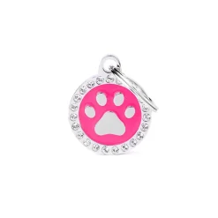 Medaglietta Per Cani E Gatti Personalizzata Zampa Rosa