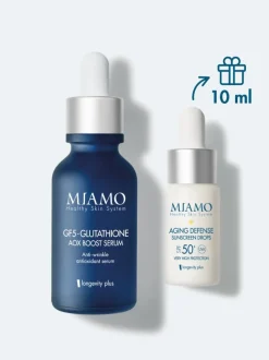 Miamo Protocollo Antiox Siero GF5-Glutathione 30ml + Siero Aging Defense 10ml SPF 50+