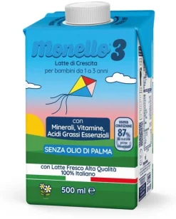 Monello 3 Formula per la Crescita a Base di Latte per Bambini da 1 a 3 Anni Liquido 500 ml