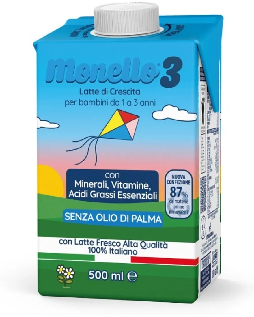 Monello 3 Formula per la Crescita a Base di Latte per Bambini da 1 a 3 Anni Liquido 500 ml