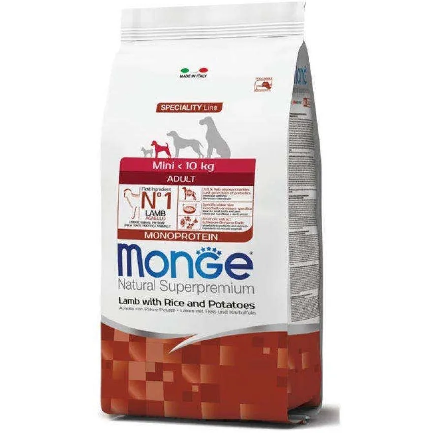 Monge Agnello Riso E Patate Cibo Secco Per Cani Adulti Taglia Piccola Sacco 7,5Kg