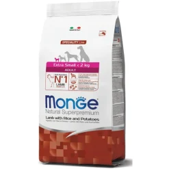 Monge Agnello Riso E Patate Cibo Secco Per Cani Adulti Taglia Molto Piccola Sacco 800g