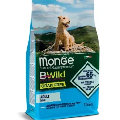 Monge B Wild Grain Free Acciughe Patate Piselli Cibo Secco Per Cani Adulti Taglia Piccola Sacco 2,5Kg