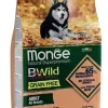 Monge B Wild Grain Free Con Salmone/Piselli Cibo Secco Per Cani Adulti Sacco 2,5Kg