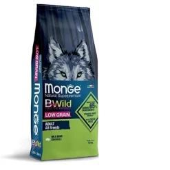 Monge B Wild Low Grain All Breeds con Cinghiale Cibo Secco Per Cani Adulti Sacco 12 Kg