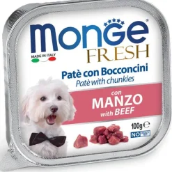 Monge Fresh Paté Bocconcini Con Manzo Cibo Umido Per Cani Adulti 100g