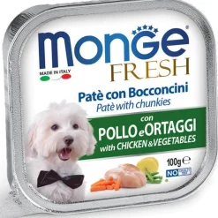 Monge Fresh Paté Bocconcini Con Pollo E Verdure Cibo Umido Per Cani Adulti 100g