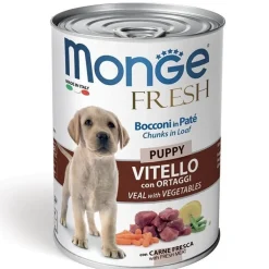 Monge Fresh Puppy Vitello Con Ortaggi Cibo Umido Per Cani Cuccioli 400g