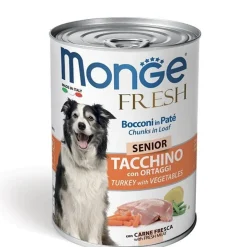 Monge Fresh Senior Tacchino con Ortaggi Per Cani Età Avanzata 400g
