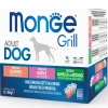 Monge Grill Adult Multibox Mix Salmone Maiale Agnello Cibo Umido Per Cani Adulti 12 Bustine