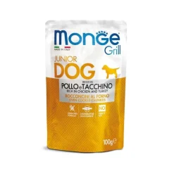 Monge Grill Puppy & Junior Bocconcini Con Pollo E Tacchino Per Cani 100g