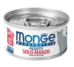 Monge Monoproteico Pezzetti Solo Manzo Cibo Umido Gatti 80g